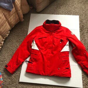 Spyder women's vintage ski jacket red/orange 10 insulated waterproof like new